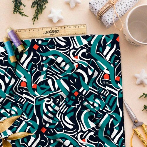 Ткань премиум сатин калейдоскоп чувств