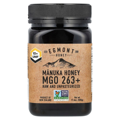 Egmont Honey, Мед манука, необработанный и непастеризованный, UMF 10+, MGO 263+, 500 г (17,6 унции)