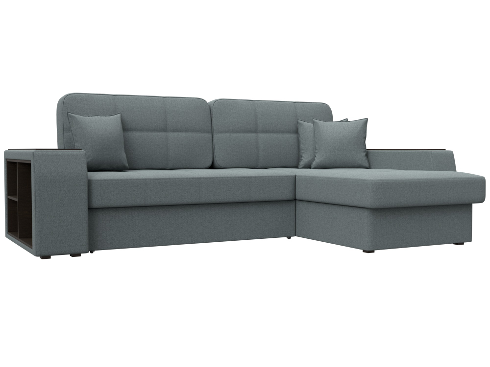 Диван угловой Брюссель правый угол, Амур 07 серый, Рогожка, 125968