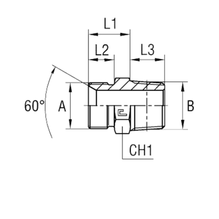 Штуцер FC BSP 1/4" BSPT 1/8" CAST