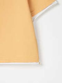 Футболка оверсайз с контрастной отделкой "Абрикос" с принтом