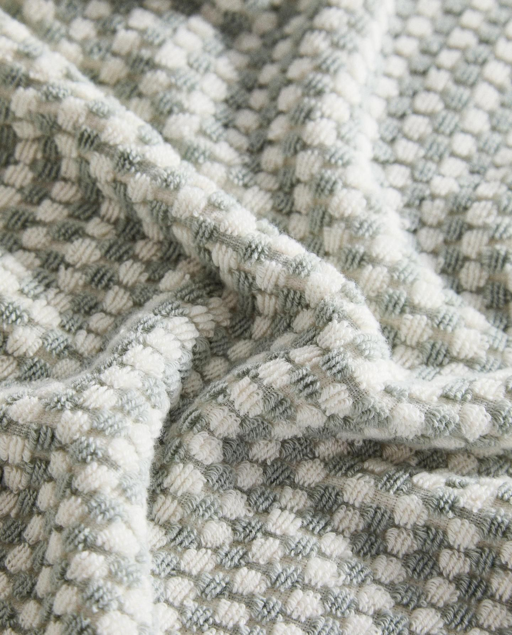 Zara Home - Хлопковое банное полотенце со структурой, зеленый, 90х150 см