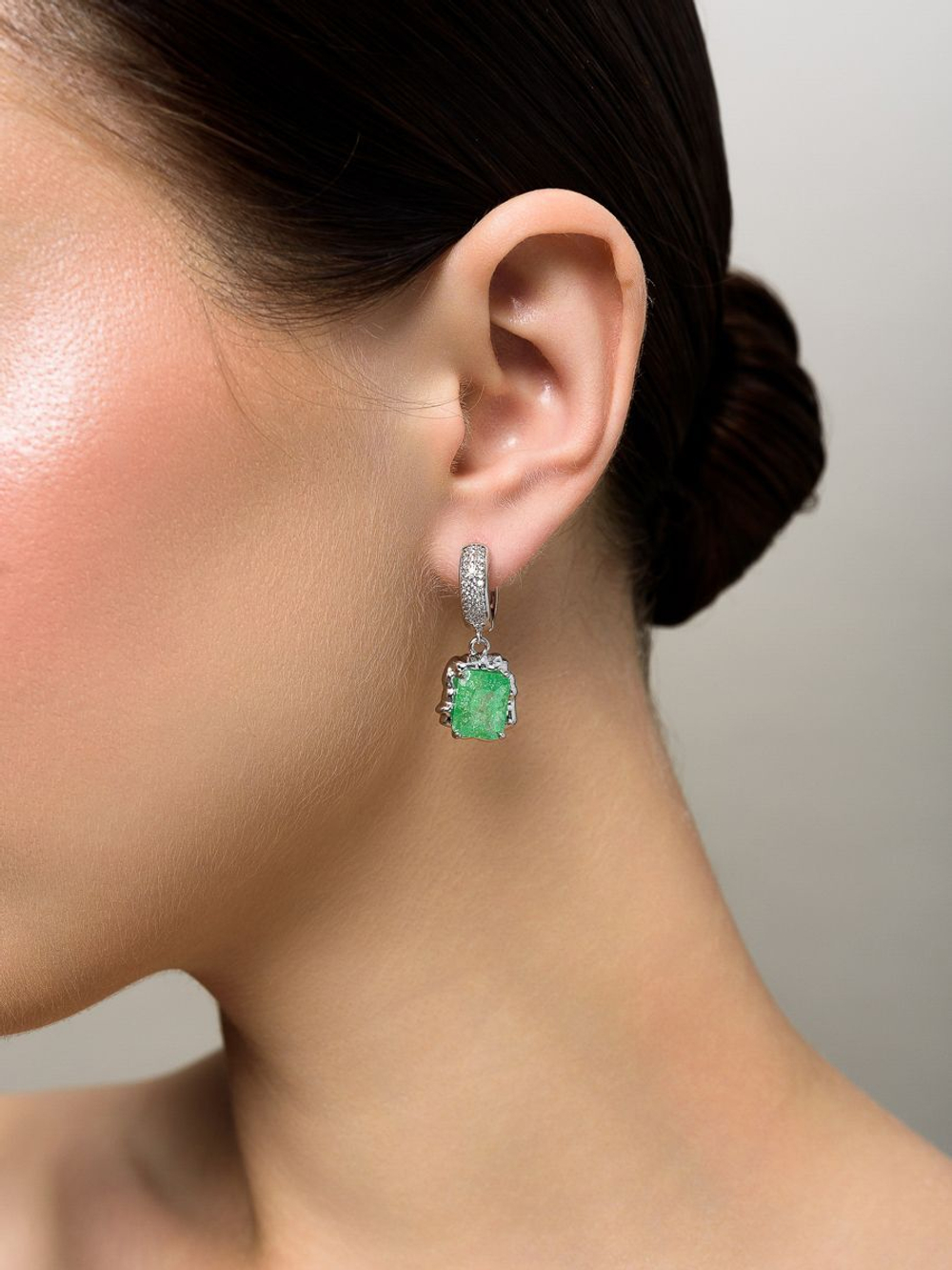 Серьги "Lollipops" Green Silver