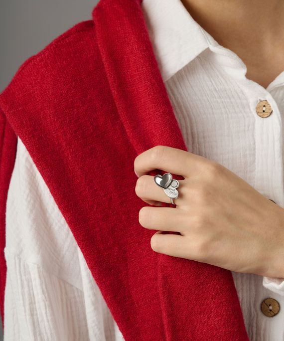 Кольцо Флип с надписью Открой сердце