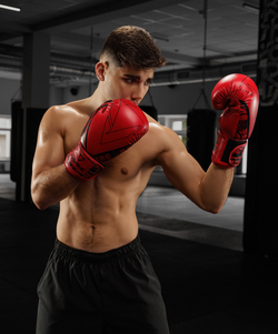 Перчатки боксерские ODIN, ПУ, красный, 10 oz