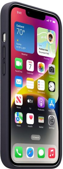 Чехол Apple MagSafe для iPhone 14, кожа, чернильный