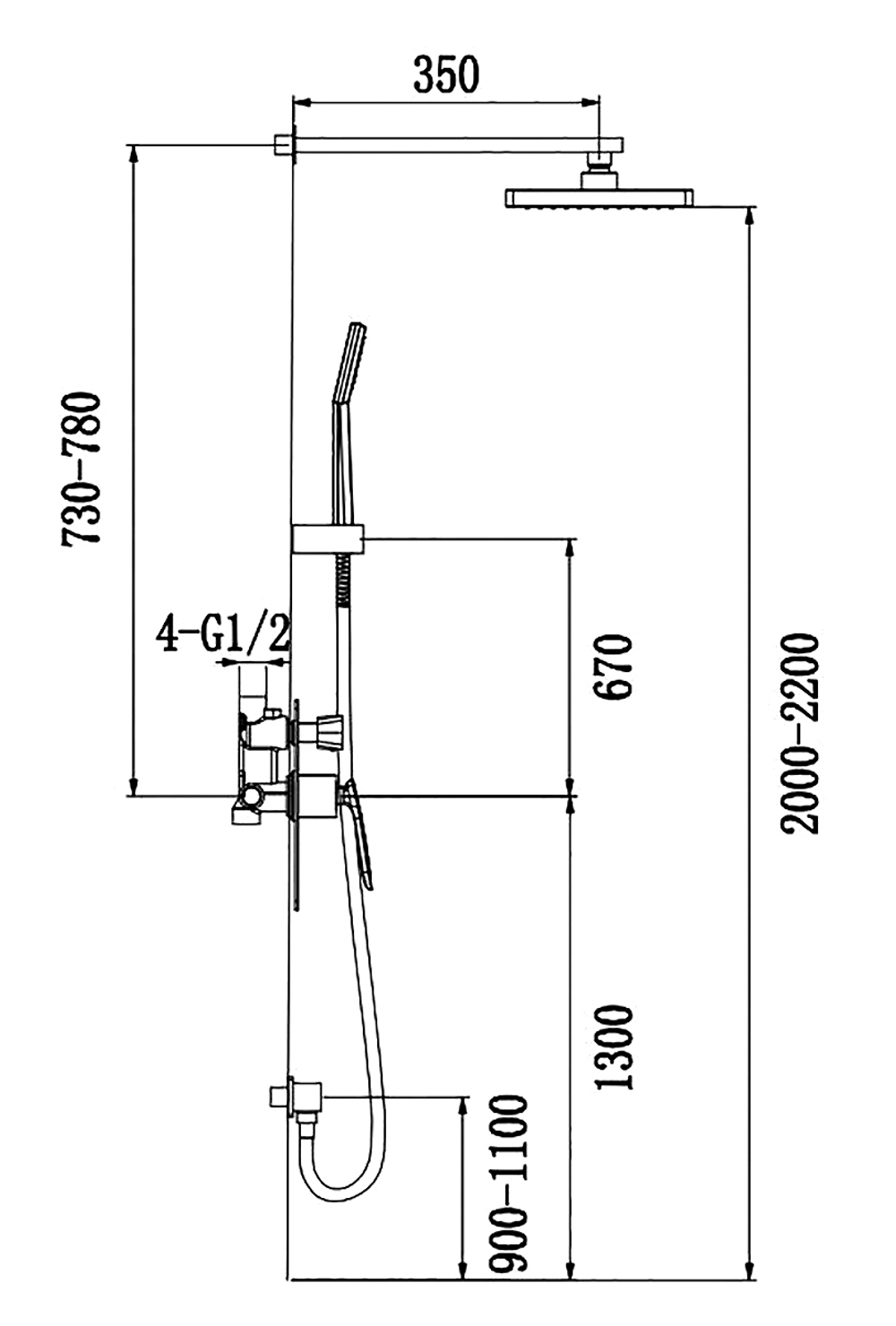 Душевая система встроенная Timo Helmi SX-4069/00-16SM хром-белый