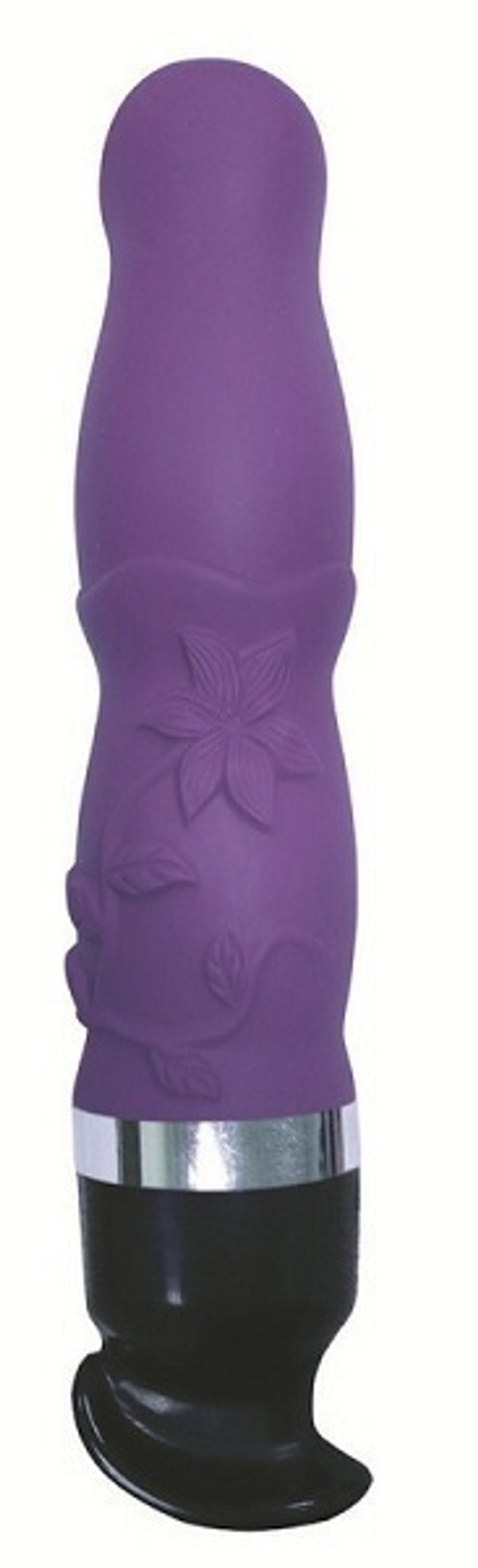 Фиолетовый вибратор с цветочным узором и 6 режимами вибрации.