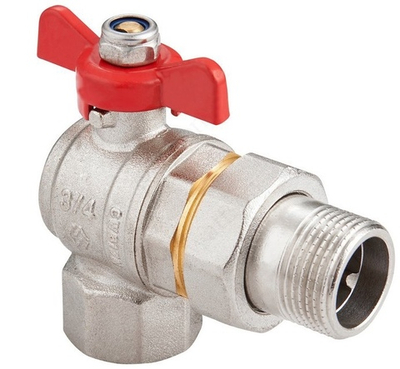 Кран шаровый с американкой 1/2" Вн./Нар. Premium угловой бабочка MVI