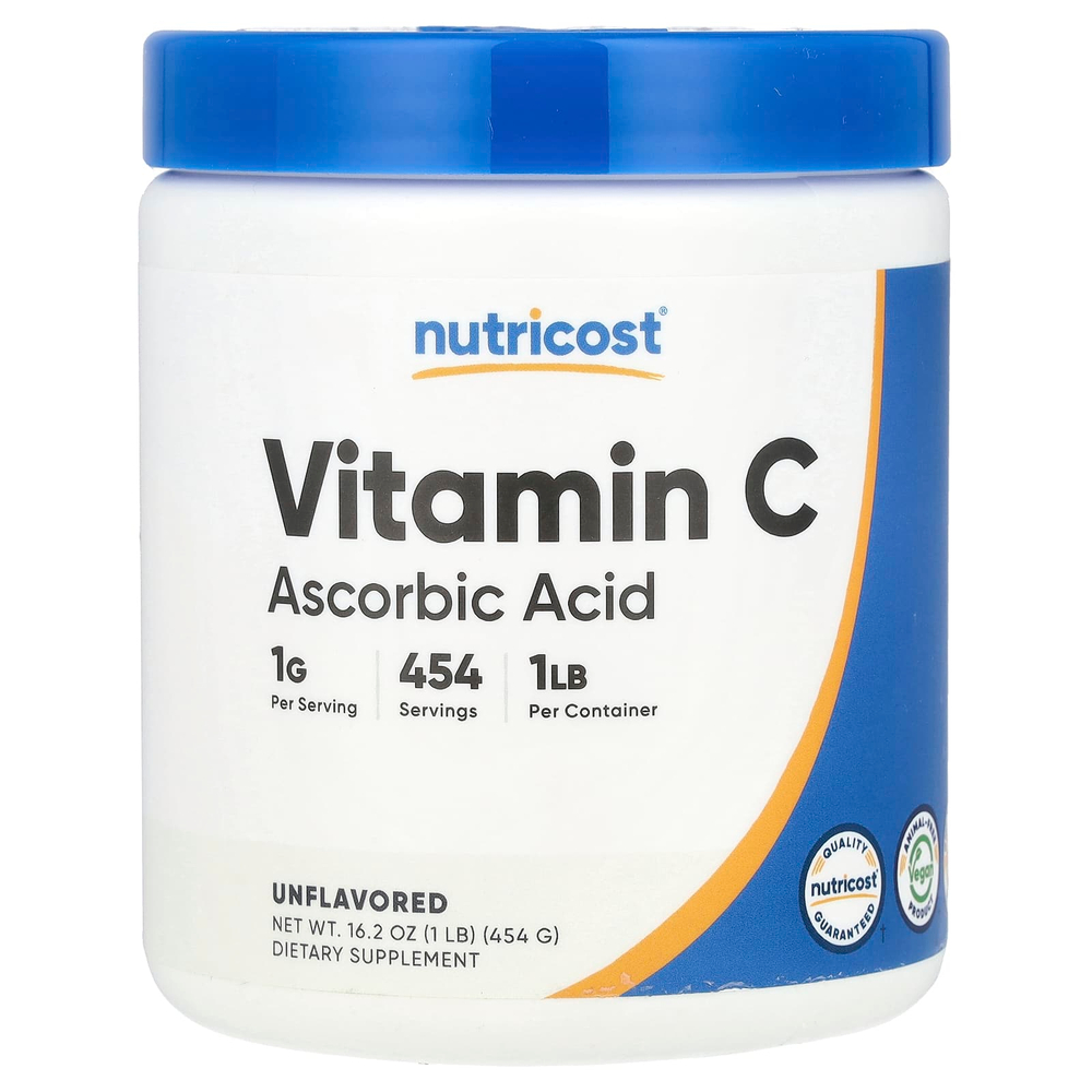 Nutricost, Витамин C, без добавок, 454 г (16,2 унции)