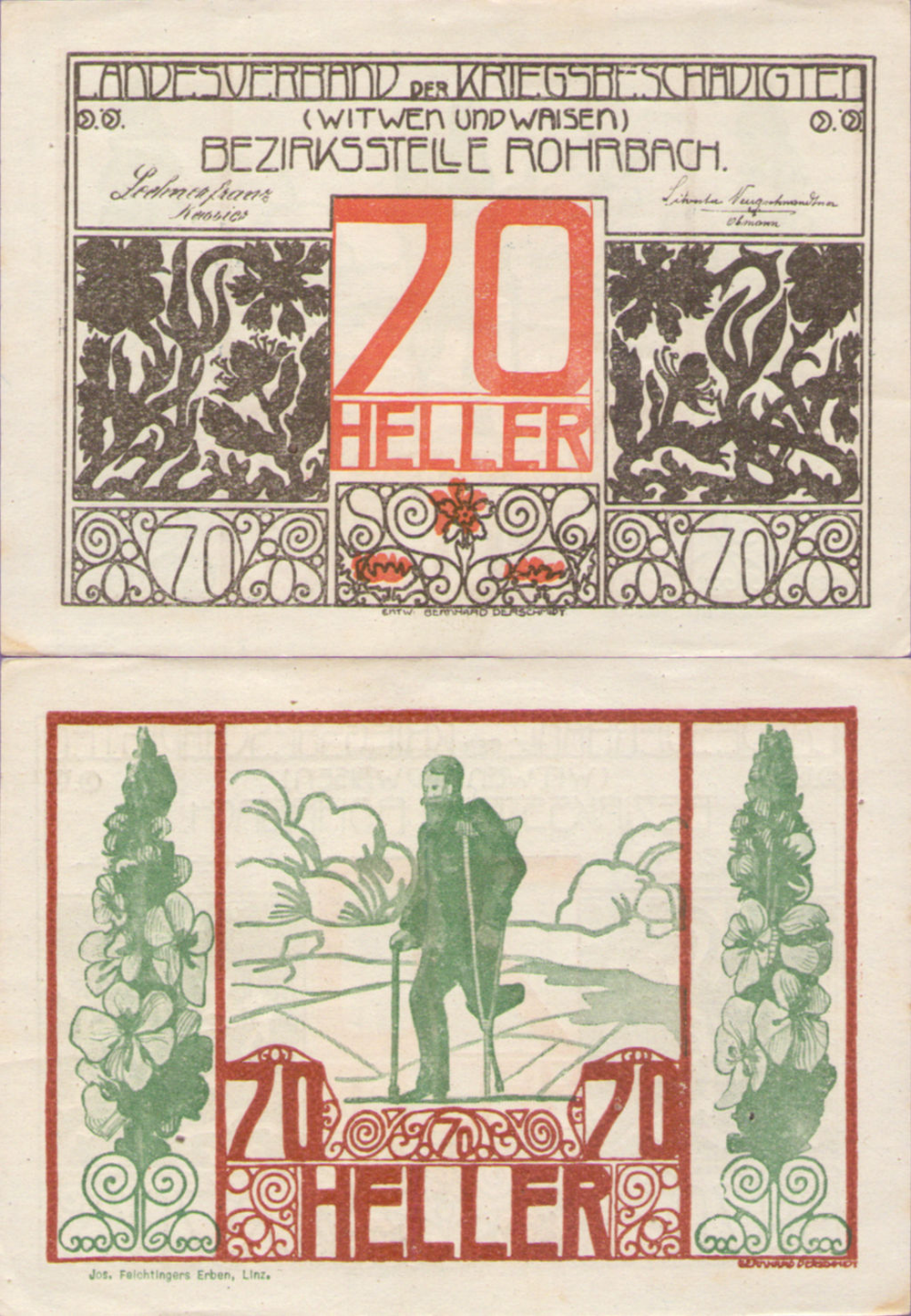 Австрия 70 геллеров 1920 Рорбах aUNC