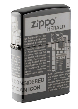 Классическая американская бензиновая узкая зажигалка с покрытием Black Ice® из латуни ZIPPO 49049 в подарочной коробке