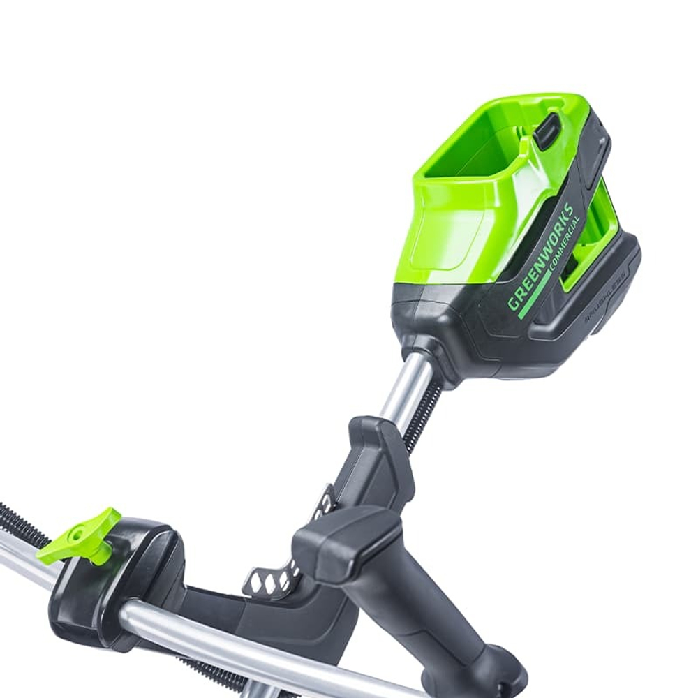 Триммер аккумуляторный Greenworks TB201H, Арт. 2112407, 82V, 2,0 кВт, 46 см, c трехлопастным ножом и кусторезом, бесщеточный