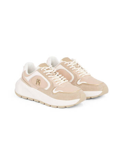 Кожаные кроссовки Tommy Hilfiger - бежевый(FW0FW08129)