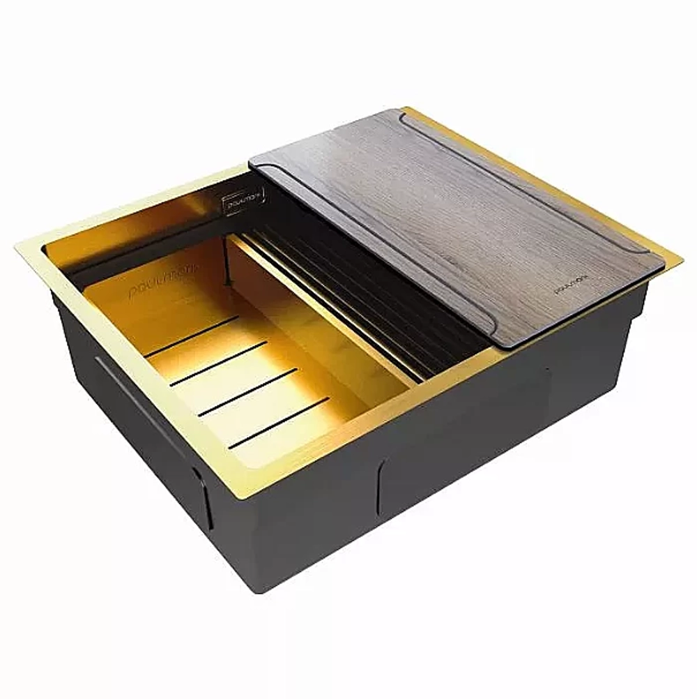 Кухонная мойка Paulmark NEXT-MULTI SINK 54 PM785445-BG брашированное золото