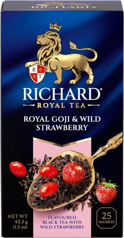 Richard Royal Goji & Wild Strawberry Чай с ягодами годжи и земляникой, 25×1,7г. Ричард