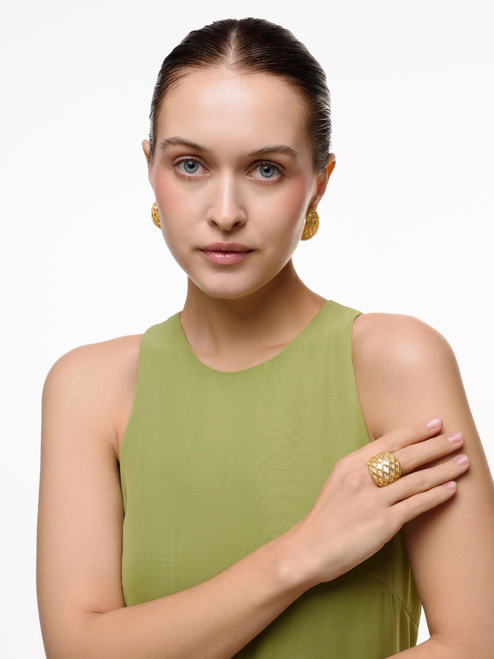 Серьги "Domed Diamond Shape"