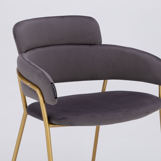 Стул Strike серый велюр с золотыми ножками