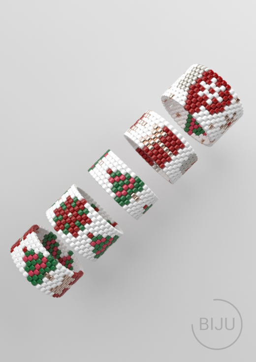 Схема кольца из бисера, узор PEYOTE, мозаичное плетение, четный счет, узор пейот из Miyuki Delica 11/0, файл PDF, RING_454