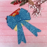 Бант на елку «Голубая лагуна» 17*26см, голубой