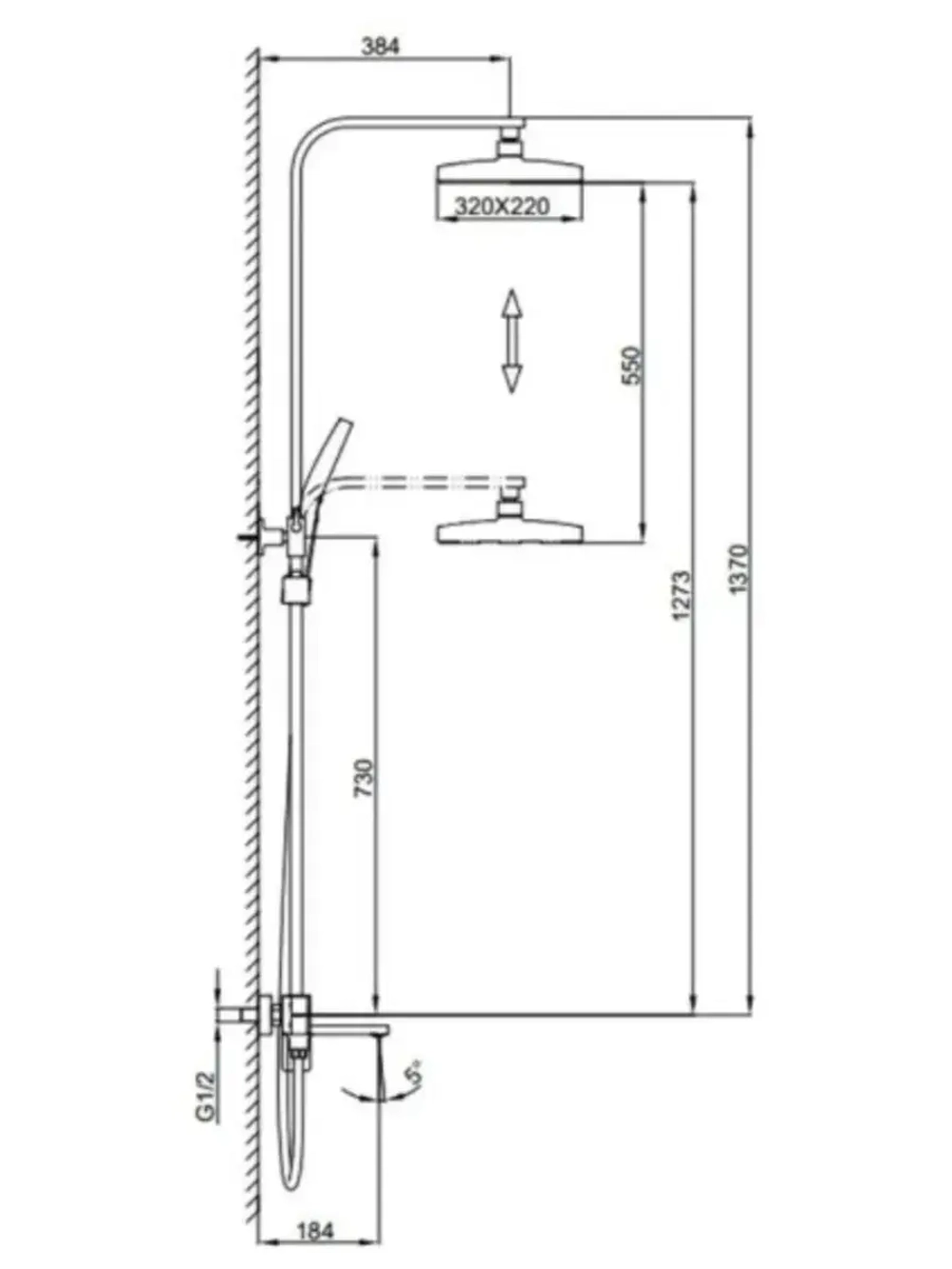 Душевая система с тропическим душем Frap F2490