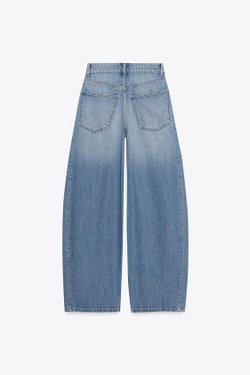 ZARA ДЖИНСЫ OVERSIZE TRF СО СРЕДНЕЙ ПОСАДКОЙ, СИНИЙ
