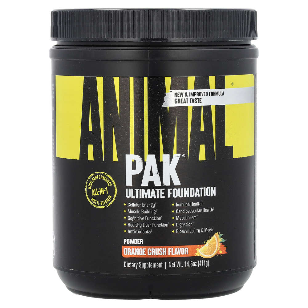 Animal, Animal Pak Powder, тональная основа для тренировок, измельченный апельсин, 411 г (14,5 унции)