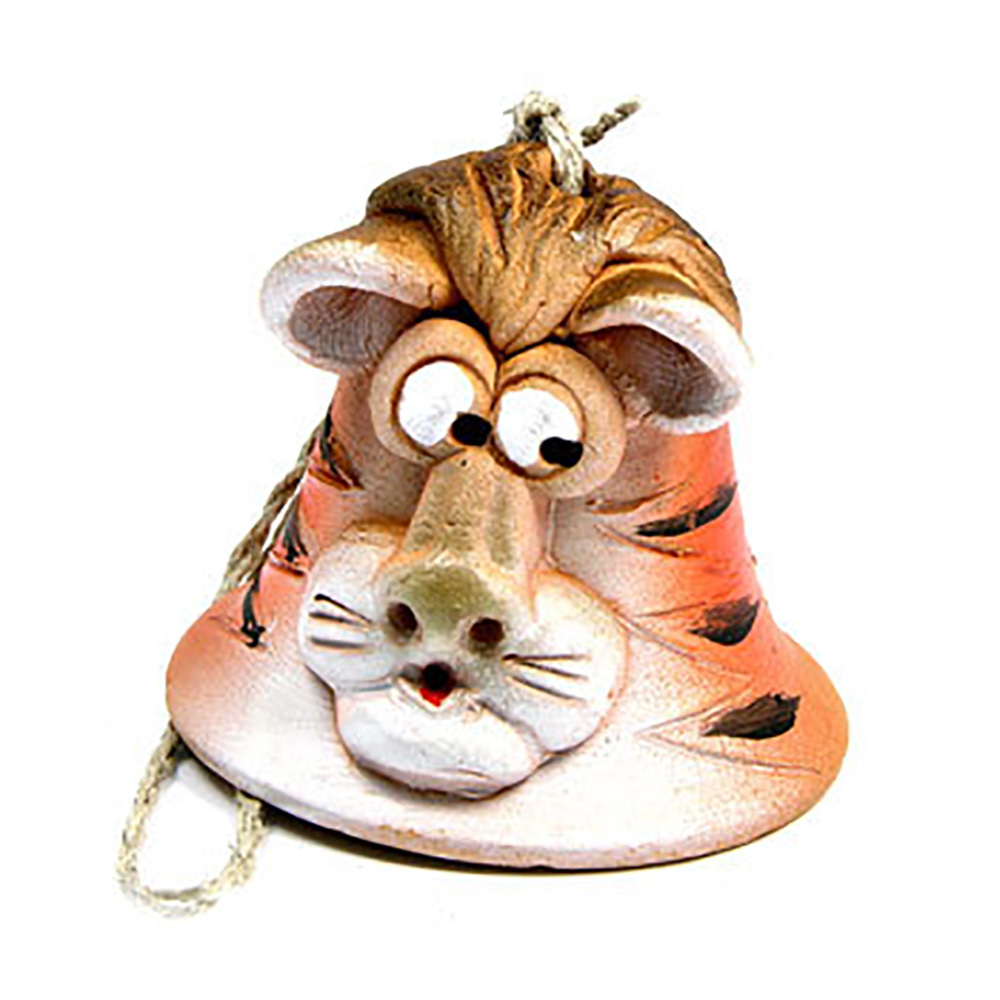 Колокольчик "Тигр" керамика, янтарь