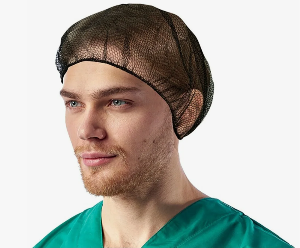 Шапочка "Берет-сетка" нейлоновая чёрная (100шт)