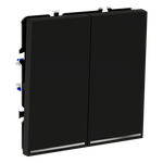 Проходной переключатель встраиваемый VOLTUM S70 двухклавишный с подсветкой 10А, (черный матовый)