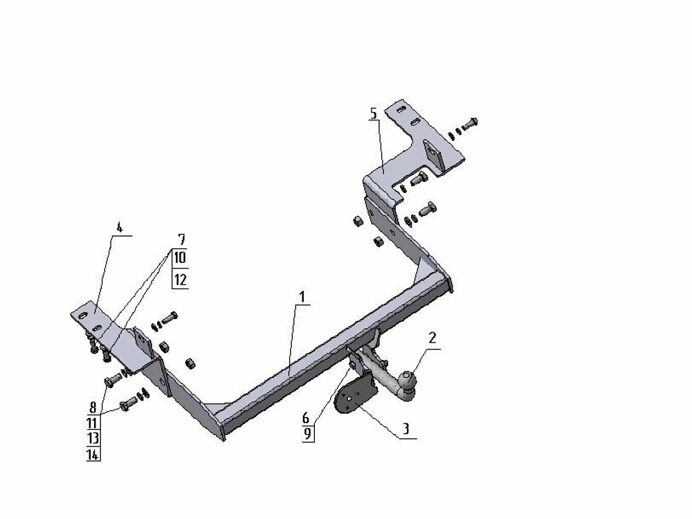 Фаркоп для Hyundai H1 4wd 2005-2007 (без электрики) (паспорт и сертификат) AvtoS.HY17