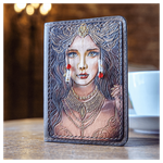 Кожаная обложка на паспорт «Шаманка»