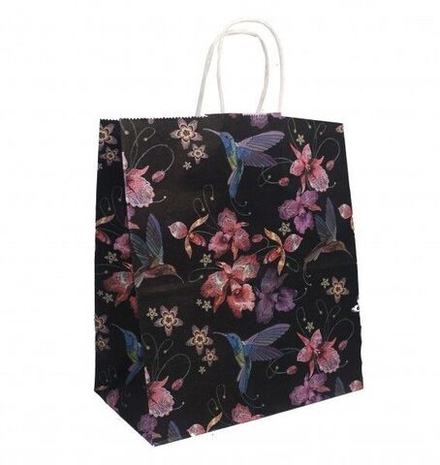 Пакет подар. бумажн. 25*22*12 см, 100 гр/м2 Колибри, крученые ручки