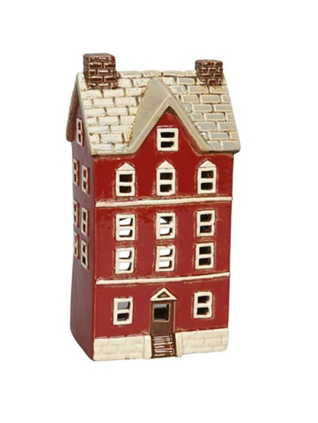 Подсвечник "Домик красный" 12,5x9,5xH24,5 см