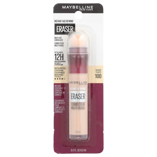 Maybelline, Instant Age Rewind, ластик, универсальный консилер, 100 оттенков слоновой кости, 6 мл (0,2 жидк. унц.)