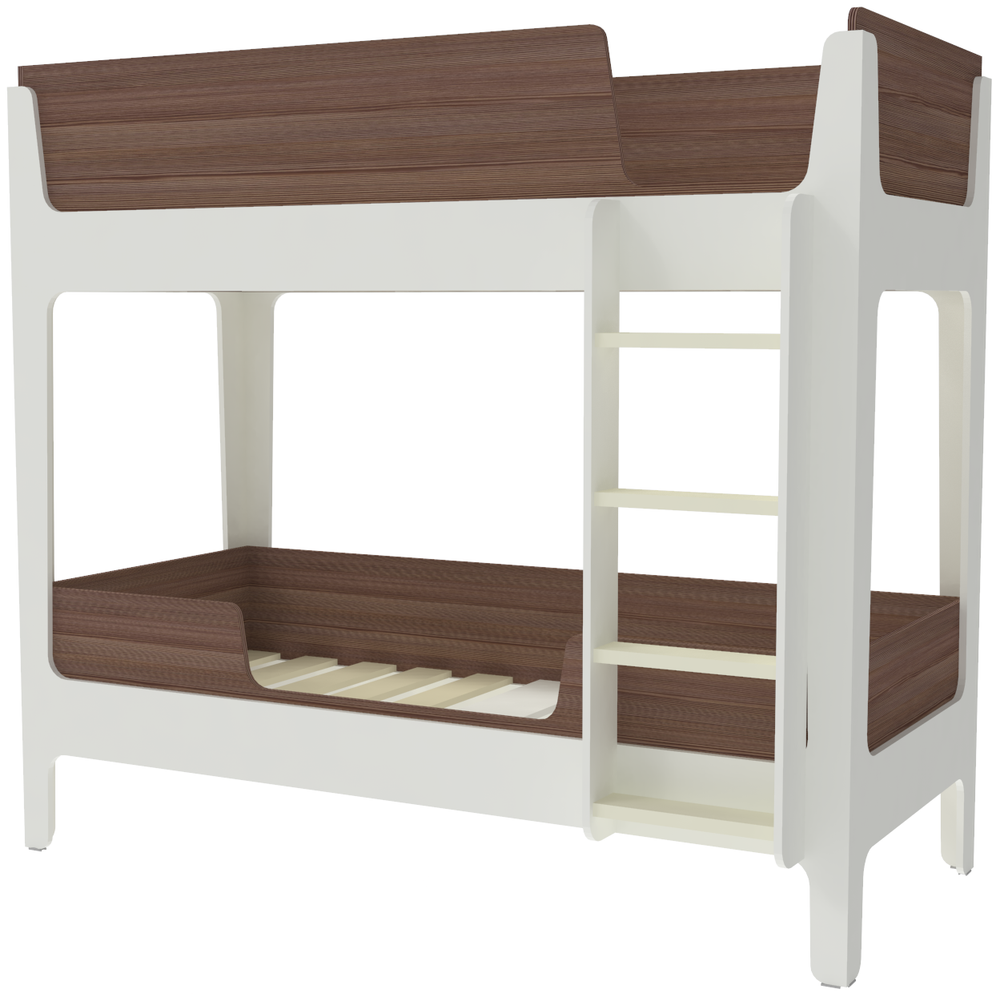 Кровать двухъярусная КарИВи Лотос Белый  Бодего Темный