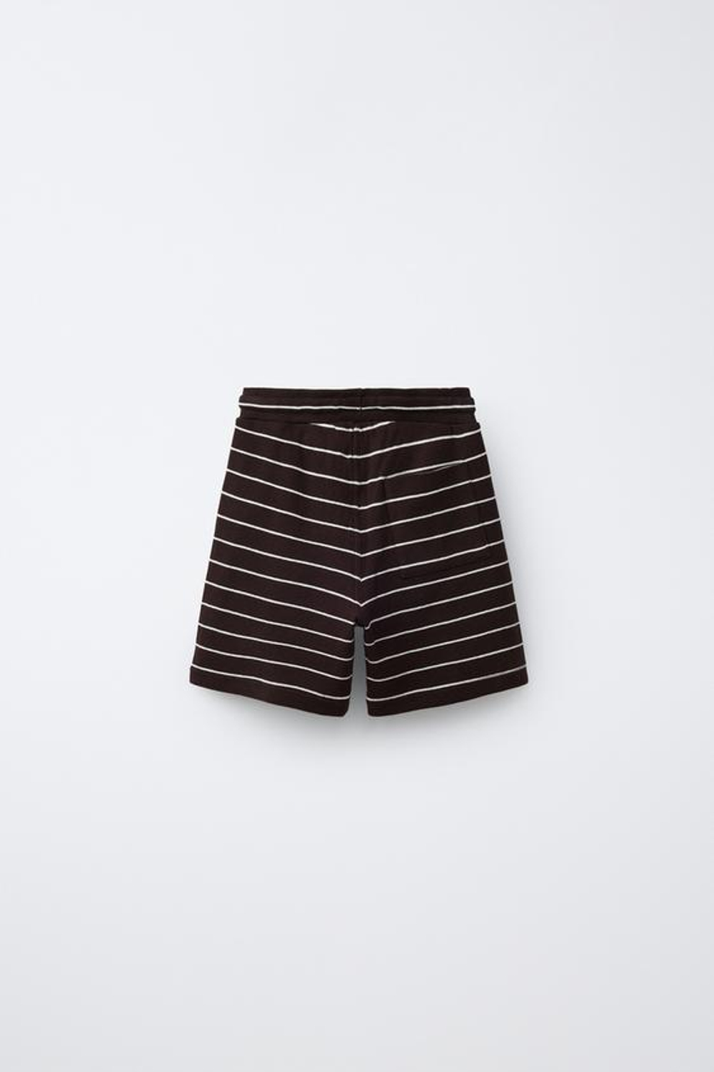 ZARA КОМПЛЕКТ ИЗ РУБАШКИ И ШОРТОВ В ПОЛОСКУ, КОРИЧНЕВЫЙ