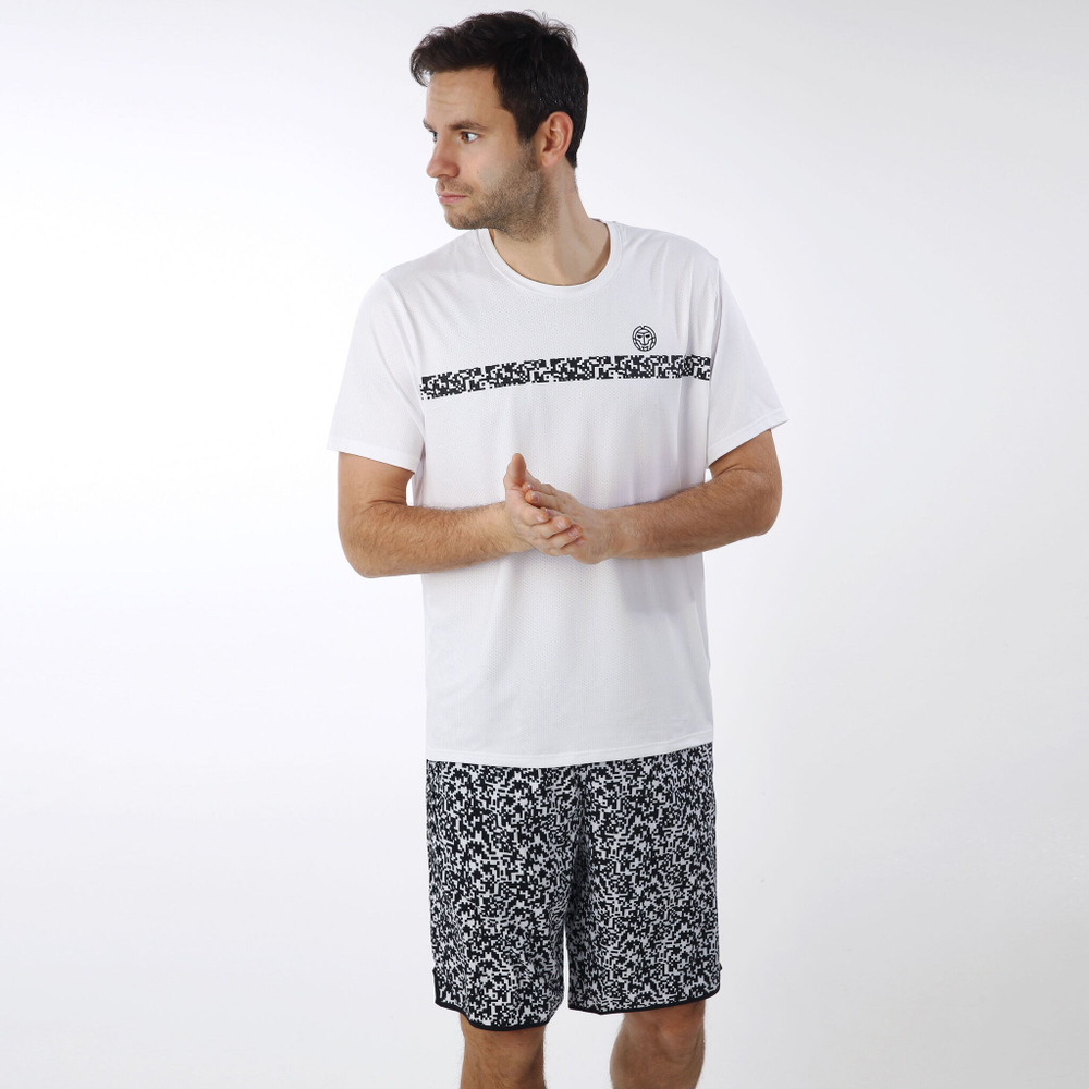 Мужское теннисное поло BIDI BADU Aime Tech T-Shirt Special Edition Men - White, Black