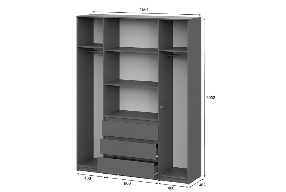 Den Шкаф четырехстворчатый Белый
