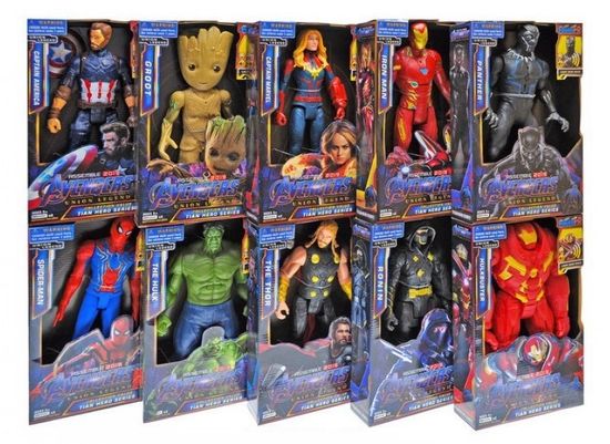 Супергерои Мстители 12 видов свет+звук 30см