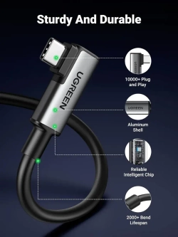 Кабель USB-C Угрин для зарядки VR очков Г-образный