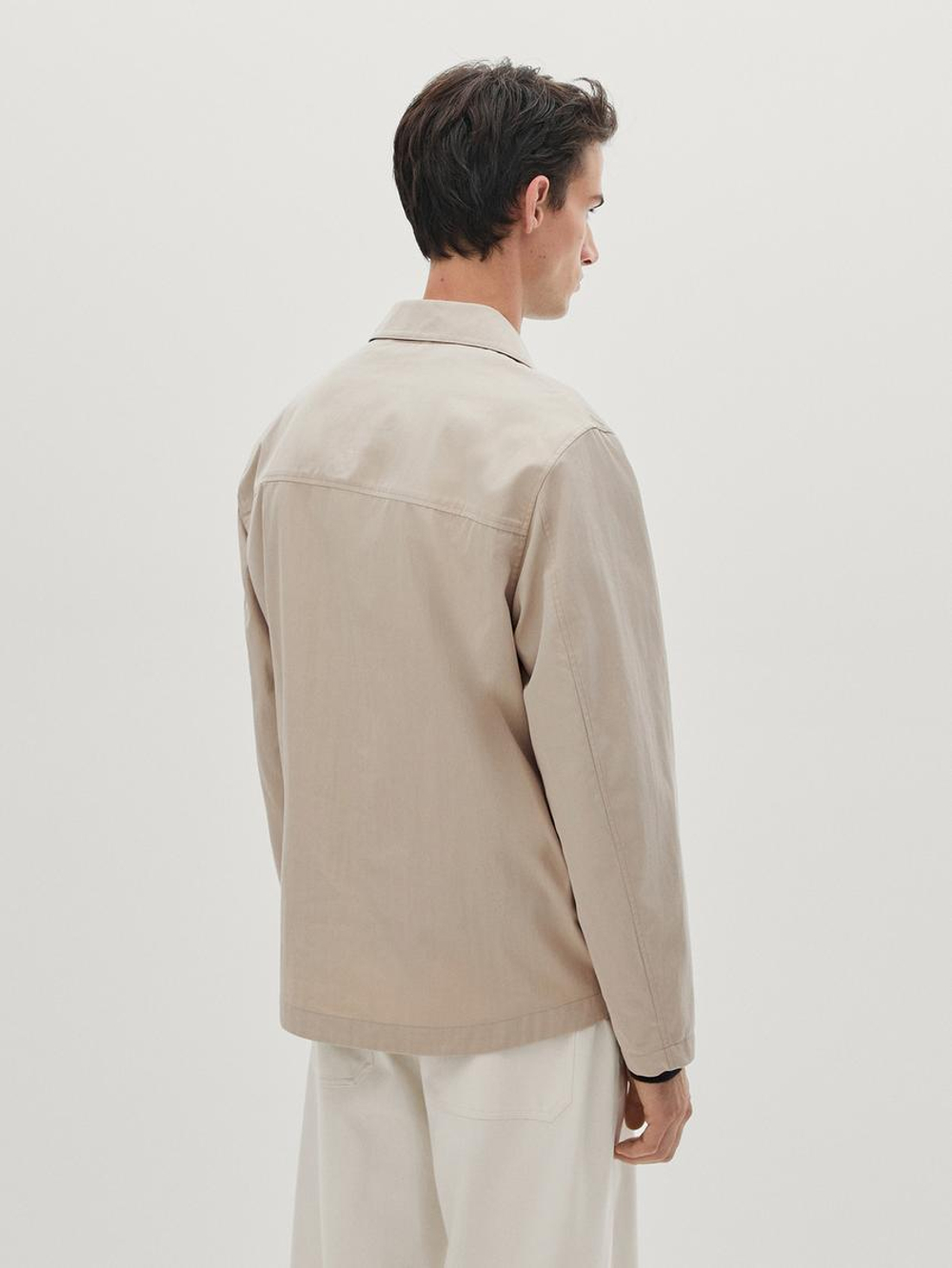 Massimo Dutti Куртка из твила с застежкой-молнией, дымчатый