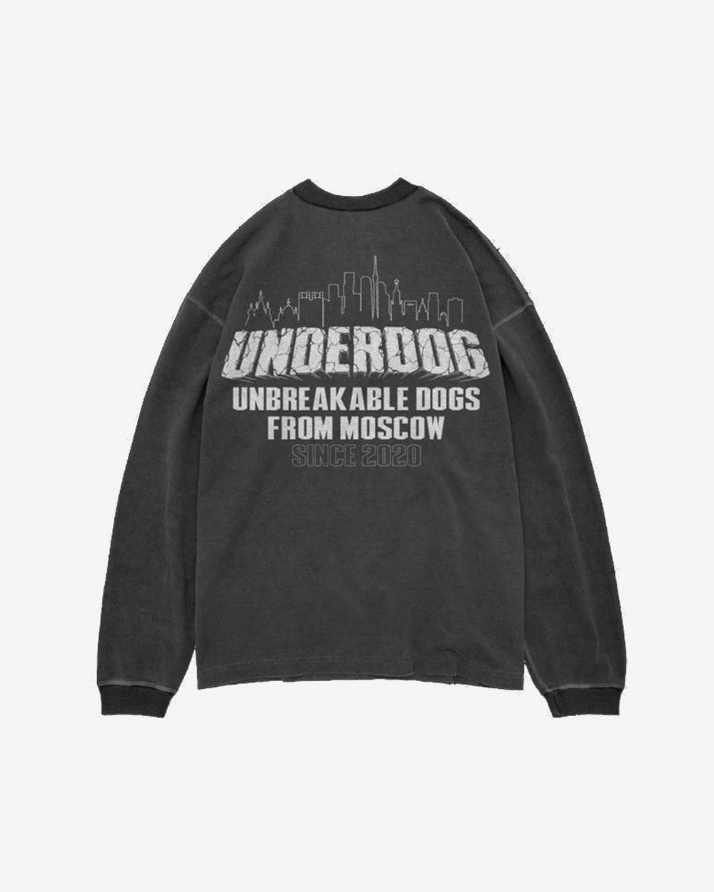 Лонгслив Underdog Stone Word Washed Grey серый