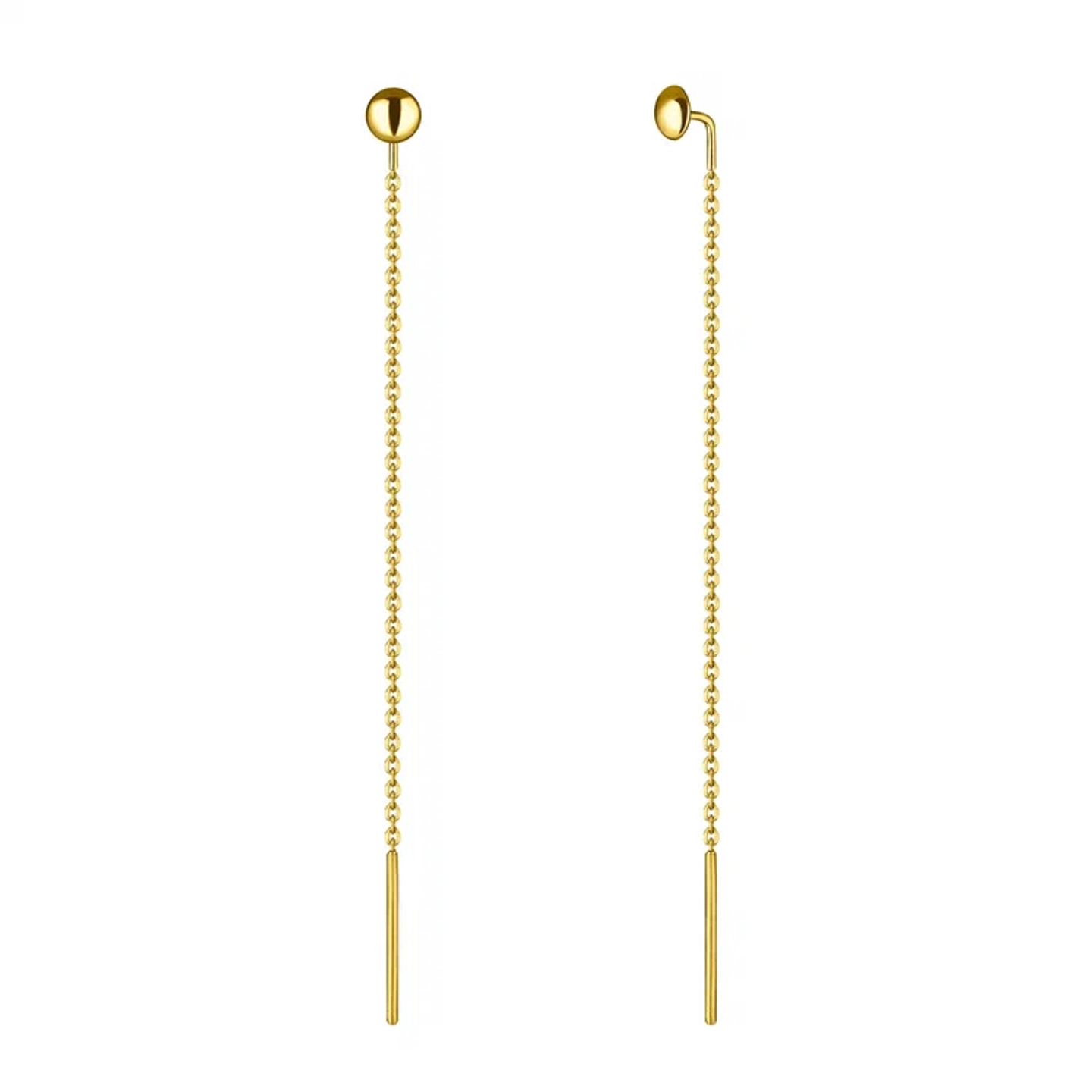 Серьги-протяжки Lente 75, позолота
