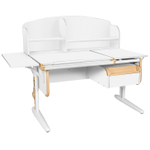 Растущая парта с навесной тумбой, задней и боковой полками Дэми СУТ 25-05-Б1НЗ (1500×880 мм)