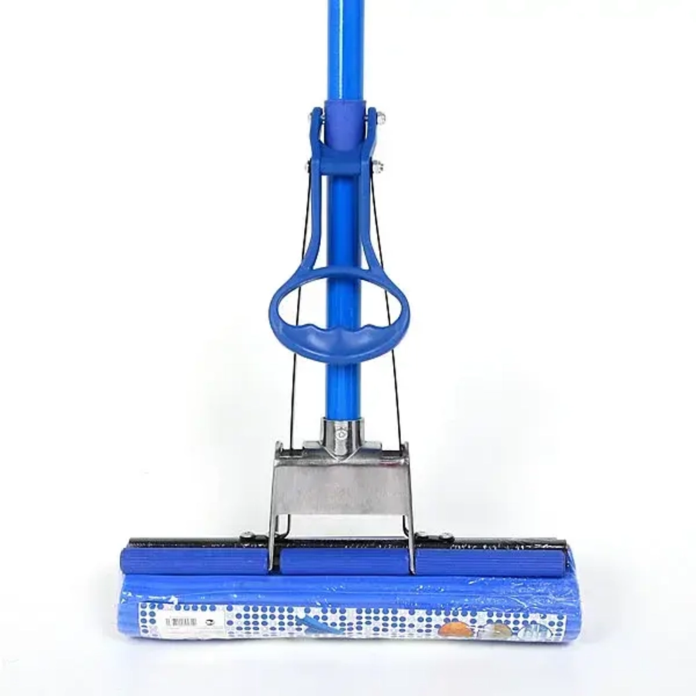 Швабра Селфи с губкой ПВА металлическая ручка 120 см(отжим один ролик)