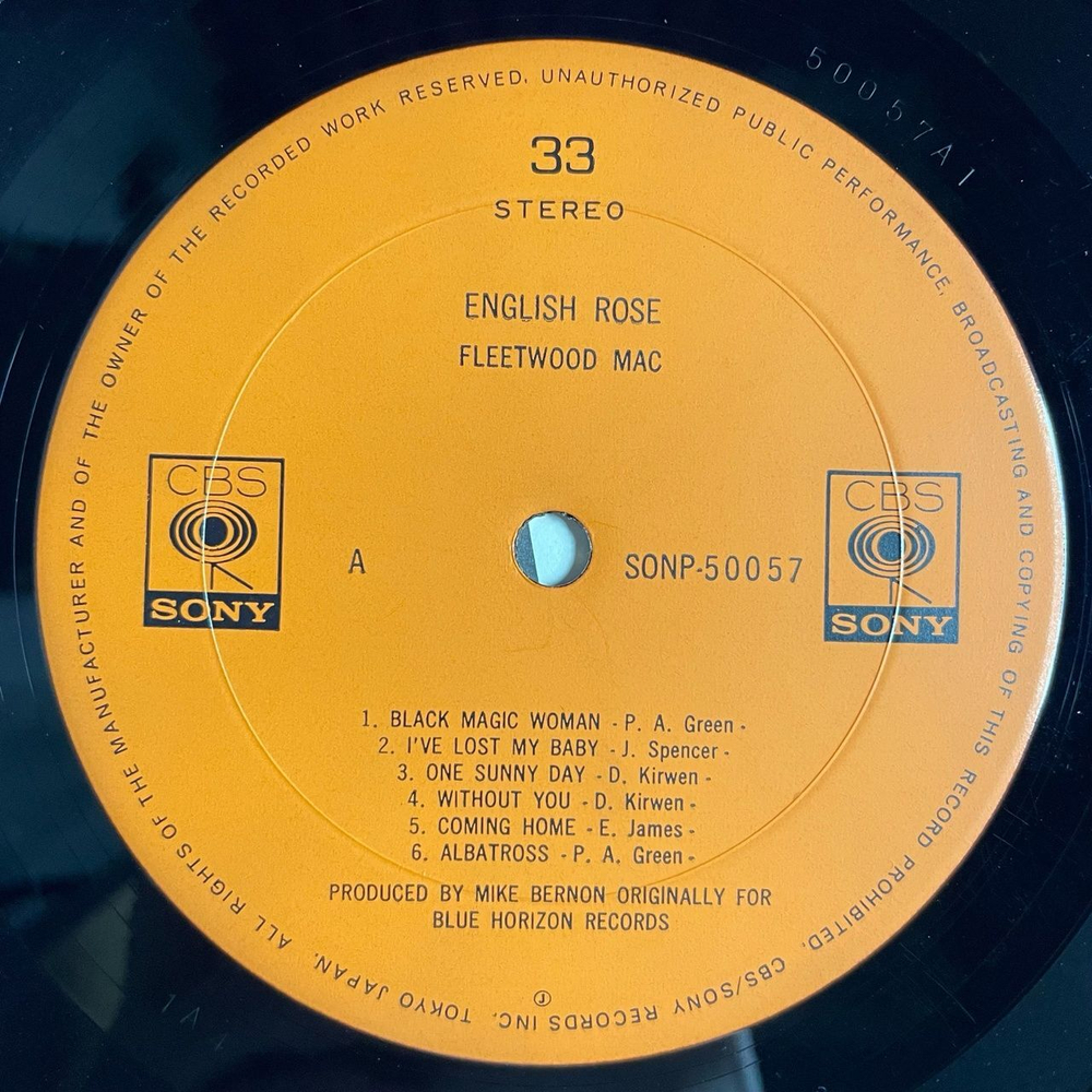 Винтажная виниловая пластинка LP Fleetwood Mac English Rose (Japan 1969) (No Obi)