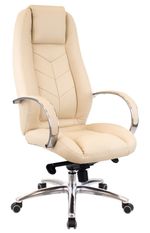 Компьютерное кресло Everprof "Drift Lux M", экокожа, бежевое, с подголовником и подлокотниками