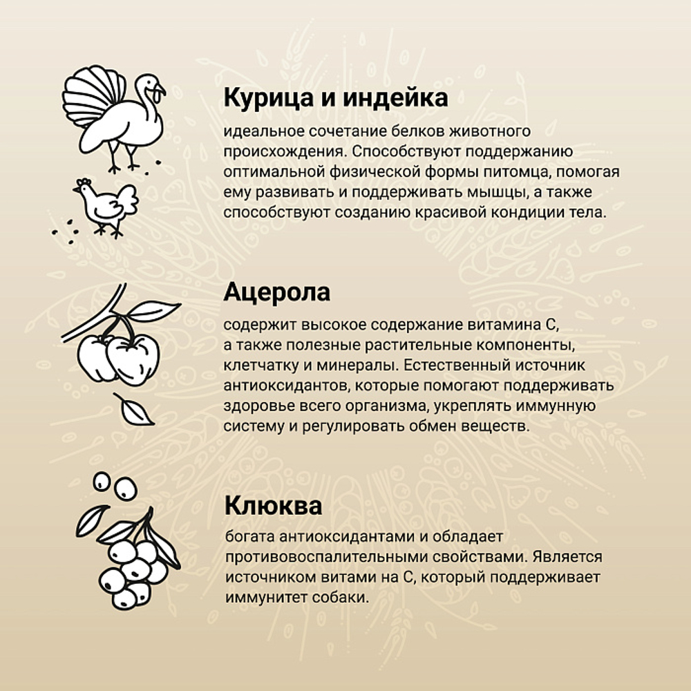 Сухой корм CRAFTIA NATURA для взрослых собак миниатюрных и мелких пород из курицы и индейки 7 кг