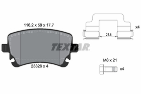 TEXTAR - 2332601-TET - Brake Pad Set, disc brake